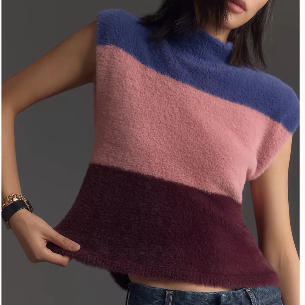 Maeve Eyelash Colorblock Sweater - XXS